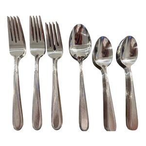 Regent Stainless Korea Beaded Floral Flatware Silverware 51 Pc Set Service 8